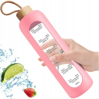 Obedár - Fľaša SKLENENÁ FĽAŠA NA VODU SILIKÓNOVÉ POUZDRO 4 FARBY 1000 ml